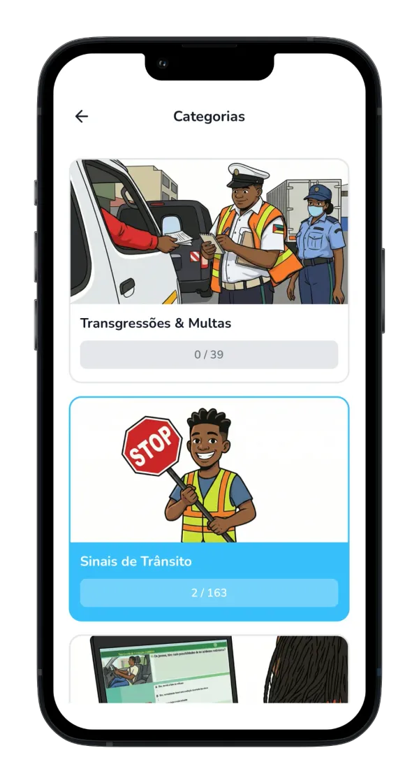 Carta Já — categorias de carta: ligeiros, pesados e motas